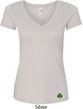 St Patricks Day Shamrock Sequins Bottom Print Ladies V-Neck