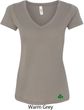 St Patricks Day Shamrock Sequins Bottom Print Ladies V-Neck