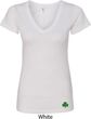 St Patricks Day Shamrock Sequins Bottom Print Ladies V-Neck