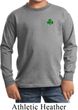 St Patricks Day Shamrock Sequins Pocket Print Kids Long Sleeve