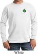 St Patricks Day Shamrock Sequins Pocket Print Kids Long Sleeve