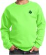 St Patricks Day Shamrock Sequins Pocket Print Kids Sweatshirt