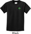 St Patricks Day Shamrock Sequins Pocket Print Kids T-shirt