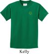 St Patricks Day Shamrock Sequins Pocket Print Kids T-shirt