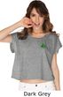 St Patricks Day Shamrock Sequins Pocket Print Ladies Boxy Tee