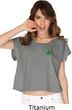 St Patricks Day Shamrock Sequins Pocket Print Ladies Boxy Tee