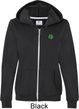 St Patricks Day Shamrock Sequins Pocket Print Ladies Full Zip Hoodie