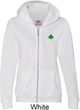 St Patricks Day Shamrock Sequins Pocket Print Ladies Full Zip Hoodie