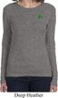 St Patricks Day Shamrock Sequins Pocket Print Ladies Long Sleeve