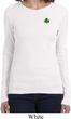 St Patricks Day Shamrock Sequins Pocket Print Ladies Long Sleeve