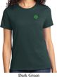 St Patricks Day Shamrock Sequins Pocket Print Ladies T-shirt
