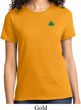 St Patricks Day Shamrock Sequins Pocket Print Ladies T-shirt