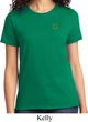 St Patricks Day Shamrock Sequins Pocket Print Ladies T-shirt