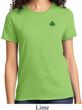 St Patricks Day Shamrock Sequins Pocket Print Ladies T-shirt