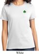 St Patricks Day Shamrock Sequins Pocket Print Ladies T-shirt