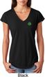 St Patricks Day Shamrock Sequins Pocket Print Ladies Tri Blend V-neck