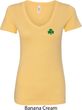St Patricks Day Shamrock Sequins Pocket Print Ladies V-neck