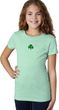 St Patricks Day Shamrock Sequins Small Print Girls T-shirt