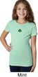 St Patricks Day Shamrock Sequins Small Print Girls T-shirt