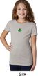 St Patricks Day Shamrock Sequins Small Print Girls T-shirt