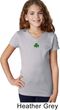 St Patricks Day Shamrock Sequins Small Print Girls V-neck