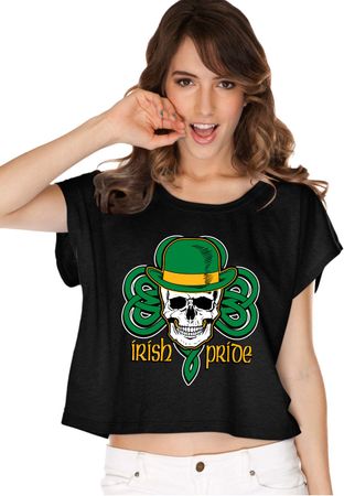 St Patricks Day Tee Irish Pride Ladies Boxy Shirt