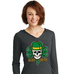 St Patricks Day Tee Irish Pride Ladies Tri Long Sleeve Hoodie