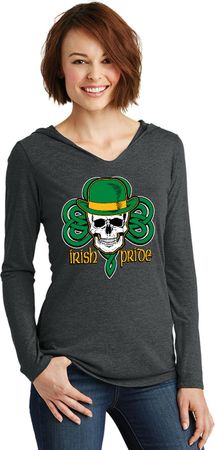 St Patricks Day Tee Irish Pride Ladies Tri Long Sleeve Hoodie