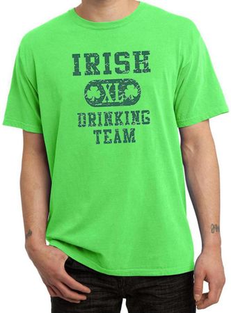 St Patricks Mens Shirt Irish Drinking Team Pigment Dyed Tee T-Shirt