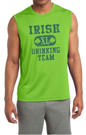 St Patricks Mens Shirt Irish Drinking Team Sleeveless Competitor Tee