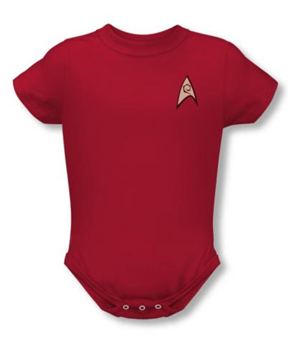 Star Trek Baby Romper Engineering Uniform Red Infant Babies Creeper