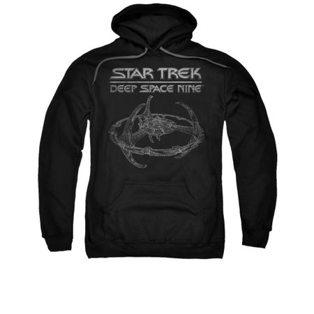 Star Trek - Deep Space Nine Hoodie Sweatshirt DS9 Station Black Adult Hoody Sweat Shirt