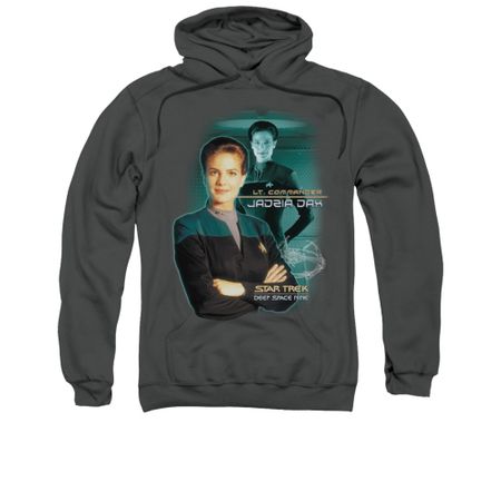 Star Trek - Deep Space Nine Hoodie Sweatshirt Jadzia Dax Charcoal Adult Hoody Sweat Shirt