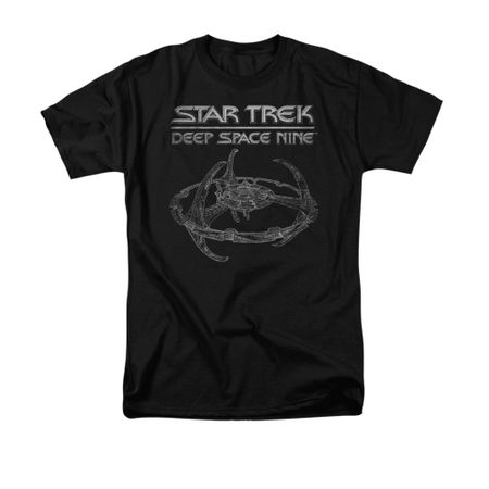 Star Trek - Deep Space Nine Shirt DS9 Station Adult Black Tee T-Shirt