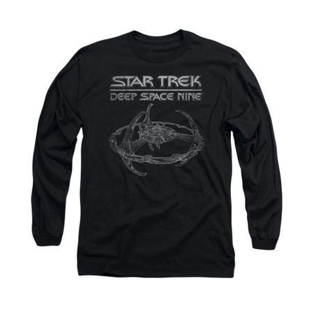 Star Trek - Deep Space Nine Shirt DS9 Station Long Sleeve Black Tee T-Shirt