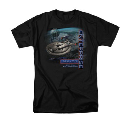 Star Trek - Enterprise Shirt Enterprise NX 01 Adult Black Tee T-Shirt