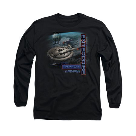 Star Trek - Enterprise Shirt Enterprise NX 01 Long Sleeve Black Tee T-Shirt