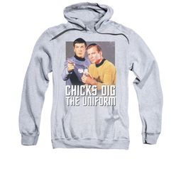 Star Trek Hoodie Chicks Dig The Uniform Athletic Heather Sweatshirt Hoody