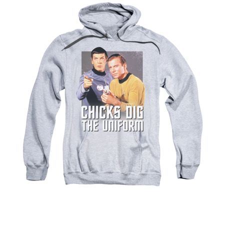 Star Trek Hoodie Chicks Dig The Uniform Athletic Heather Sweatshirt Hoody