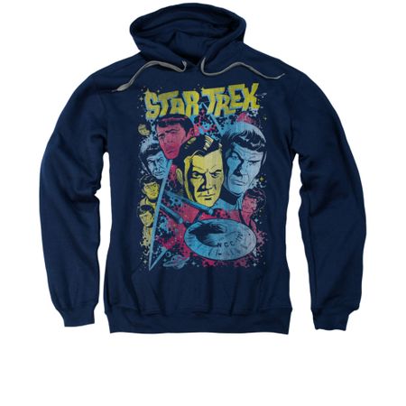Star Trek Hoodie Comic Illustration Navy Sweatshirt Hoody