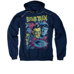 Star Trek Hoodie Comic Illustration Navy Sweatshirt Hoody