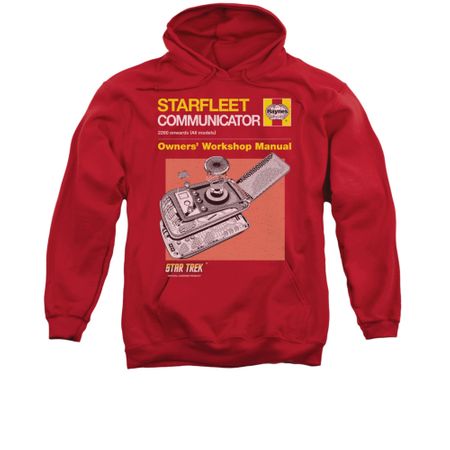 Star Trek Hoodie Communicator Manual Red Sweatshirt Hoody