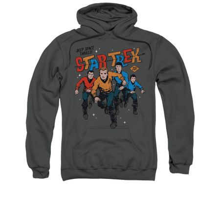 Star Trek Hoodie Deep Space Thrills Charcoal Sweatshirt Hoody