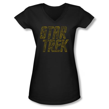 Star Trek Hoodie Distressed Logo Black Sweatshirt Hoody