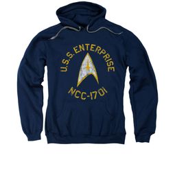 Star Trek Hoodie Distressed NCC-1701 Navy Sweatshirt Hoody