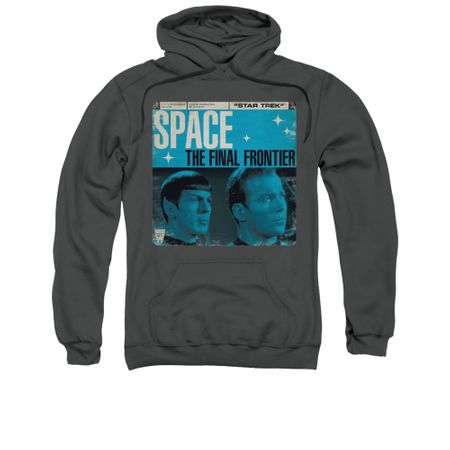 Star Trek Hoodie Final Frontier Cover Charcoal Sweatshirt Hoody