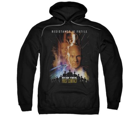 Star Trek Hoodie First Contact Black Sweatshirt Hoody