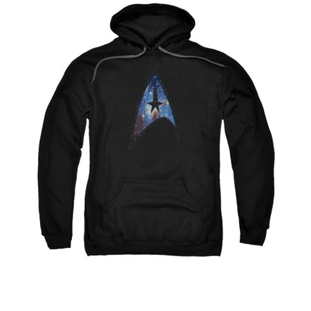 Star Trek Hoodie Galactic Shield Black Sweatshirt Hoody