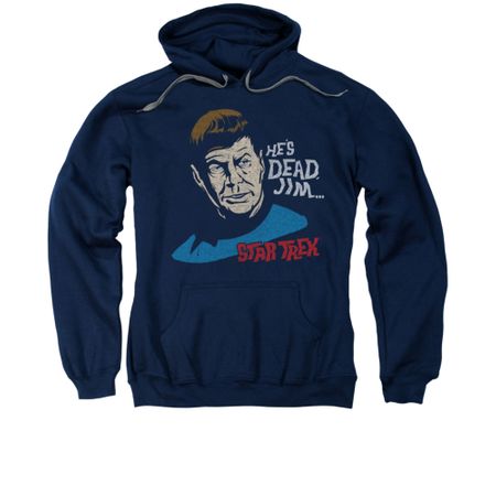 Star Trek Hoodie He's Dead Jim Navy Sweatshirt Hoody