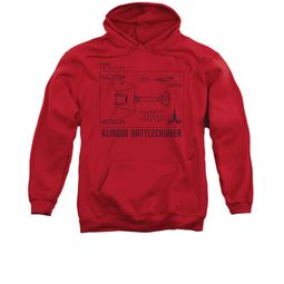Star Trek Hoodie Klingon Battlecruiser Red Sweatshirt Hoody